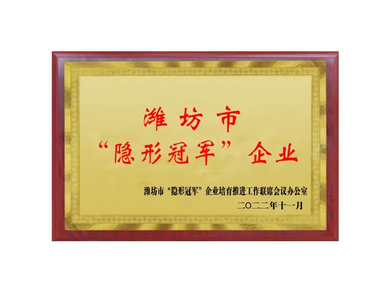 濰坊市“隱形冠軍”企（qǐ）業（yè）